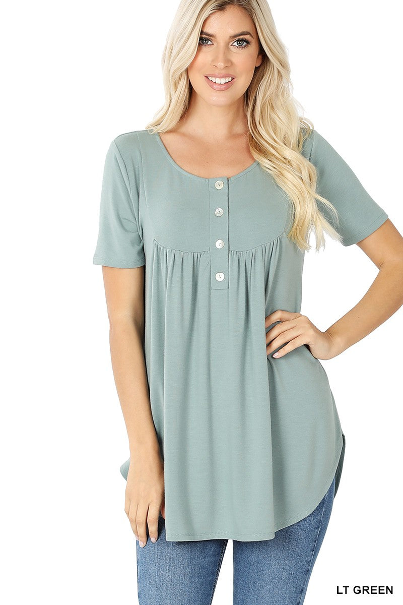 Dusty Mint Button Blouse