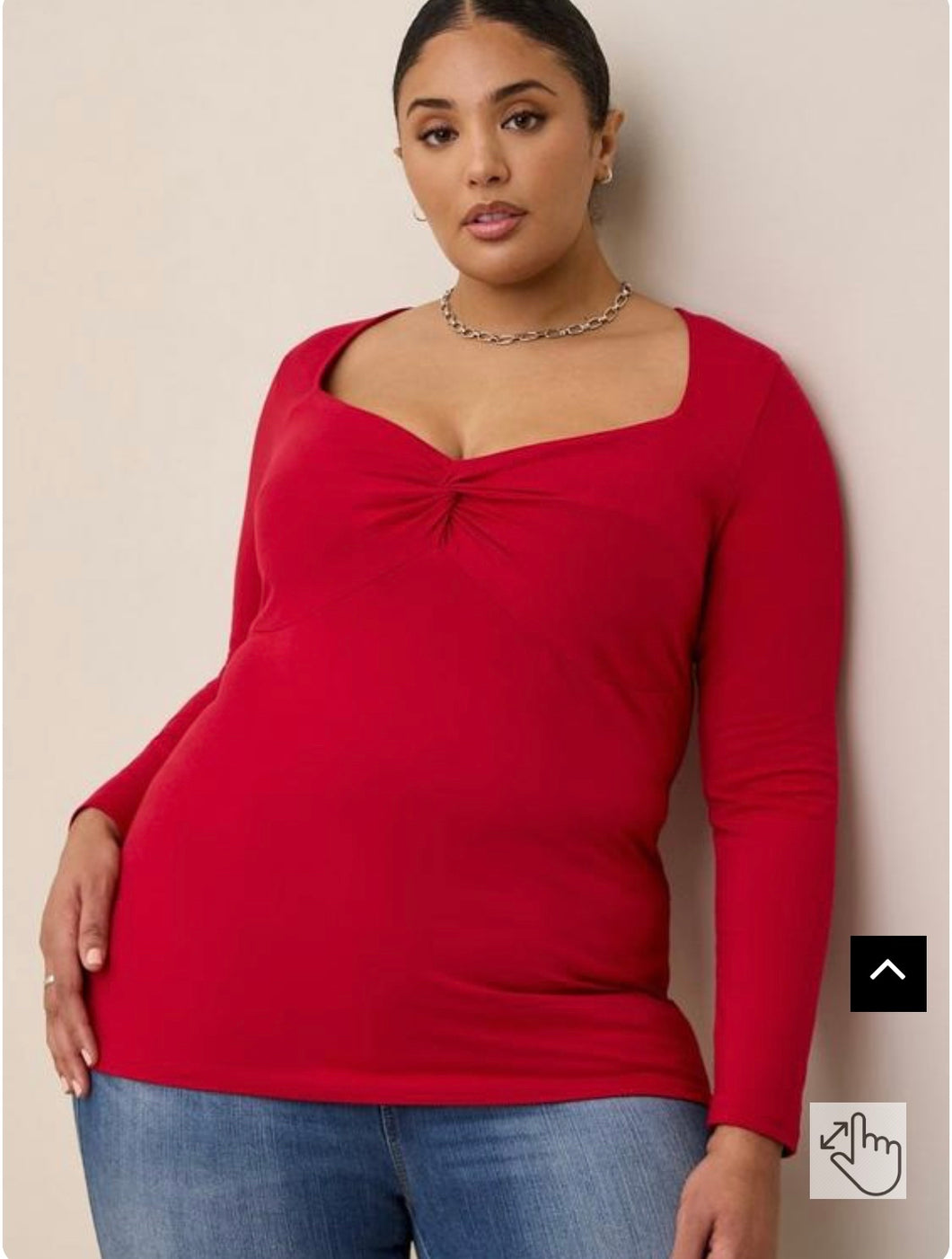 Red Sweetheart Twist Front Top