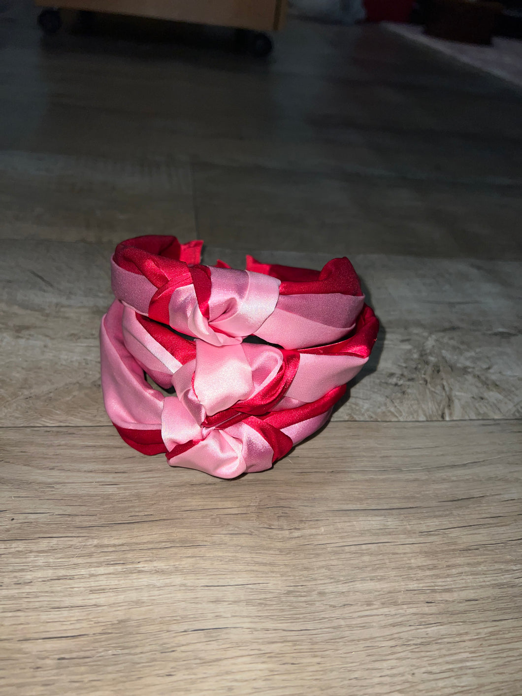 Red/Pink Silk Knot Headband