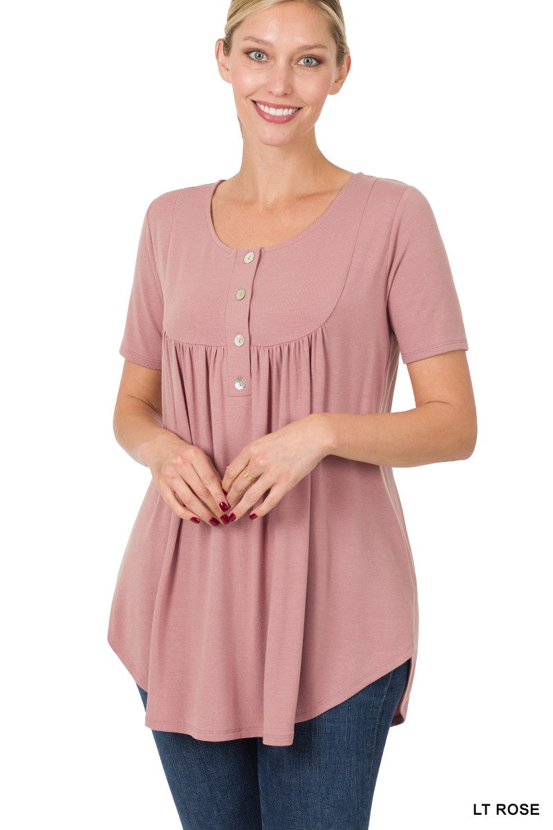 Dusty Rose Button Blouse