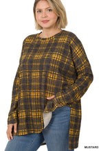 Load image into Gallery viewer, Mustard/Black Plaid Blouse
