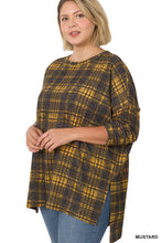 Load image into Gallery viewer, Mustard/Black Plaid Blouse
