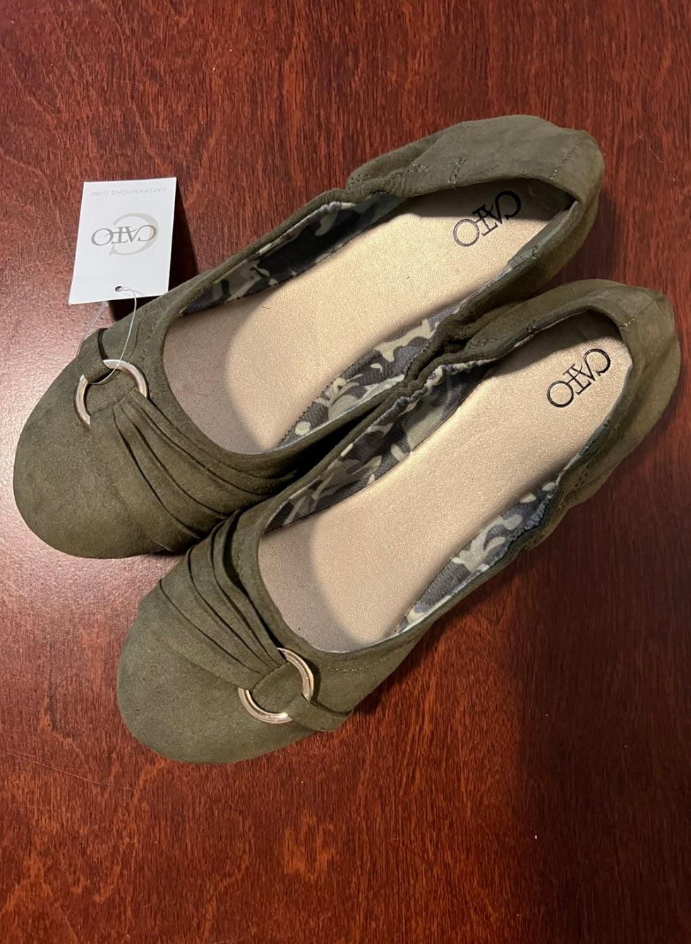 Cato Moss Green Flats Size 7